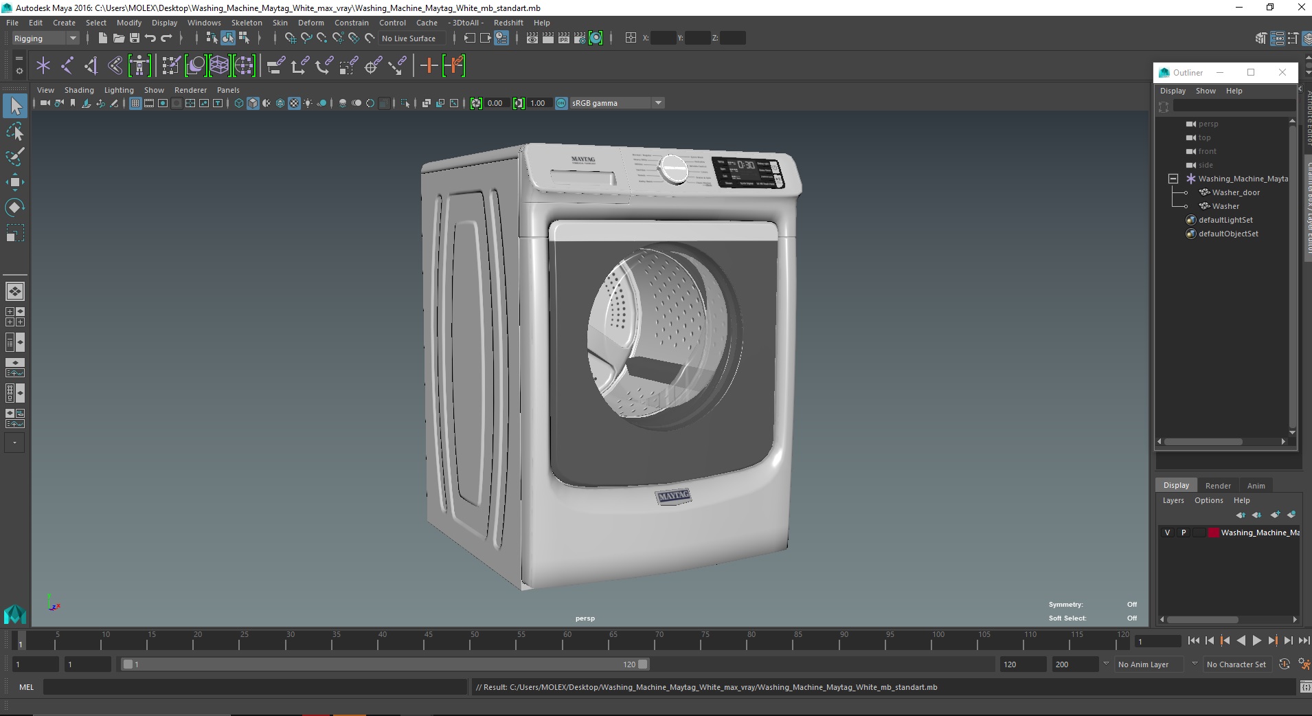 3D Washing Machine Maytag White model