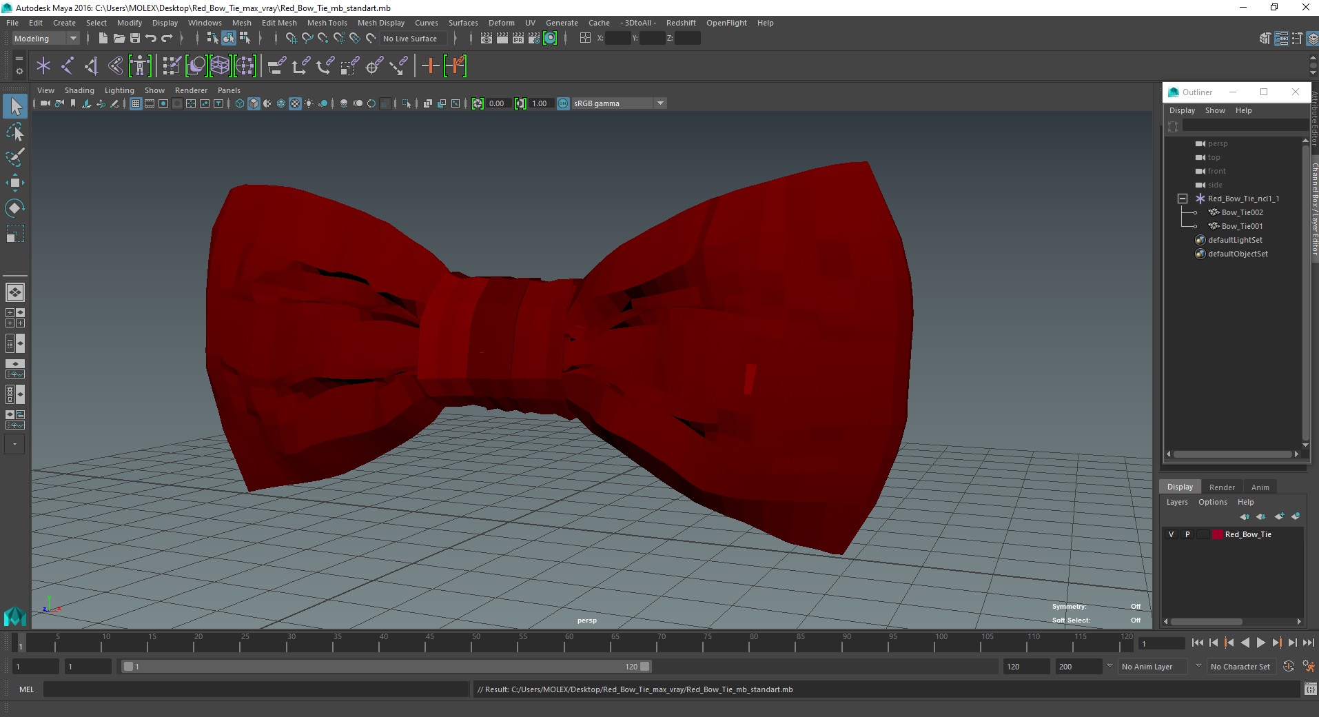 3D Red Bow Tie