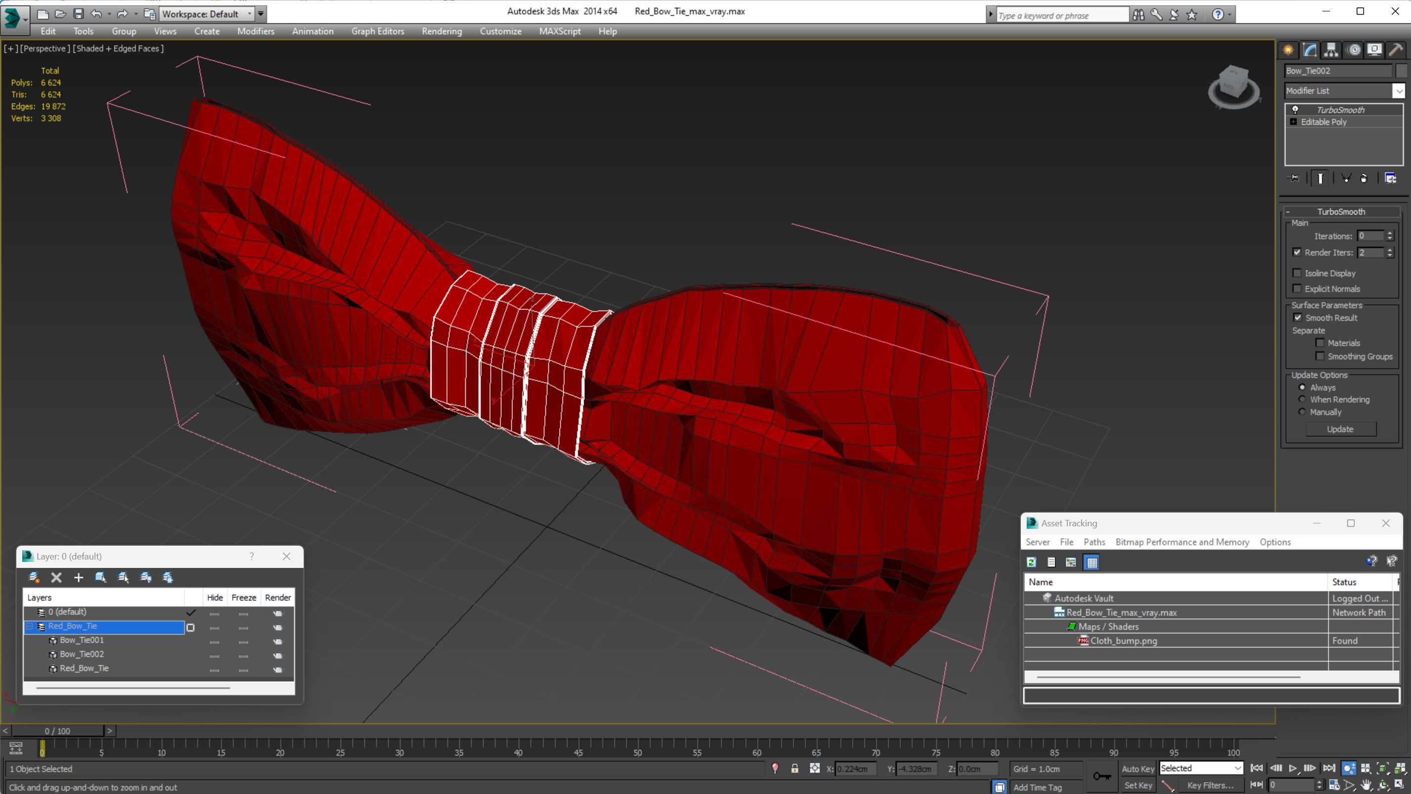 3D Red Bow Tie