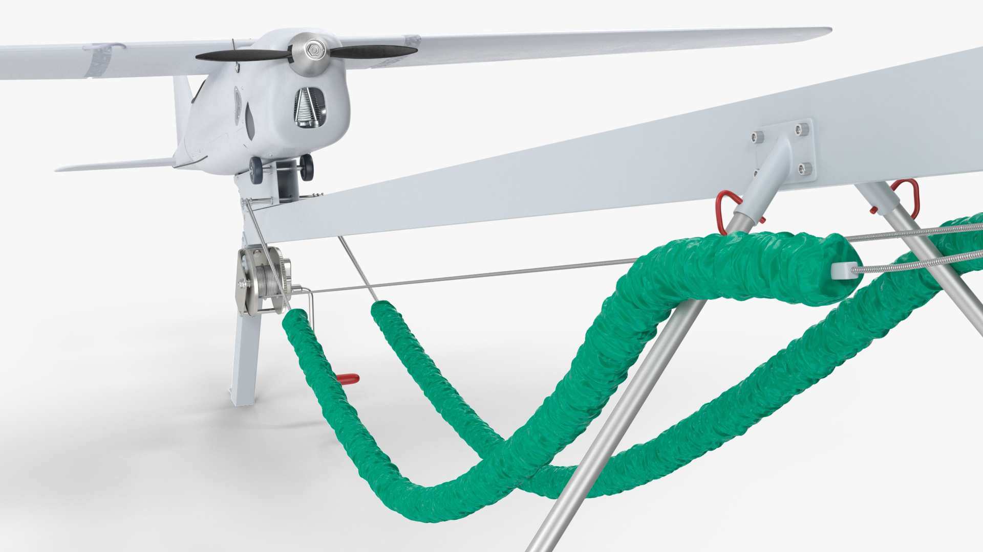 3D Russian UAV Orlan 10 with Launch Catapult