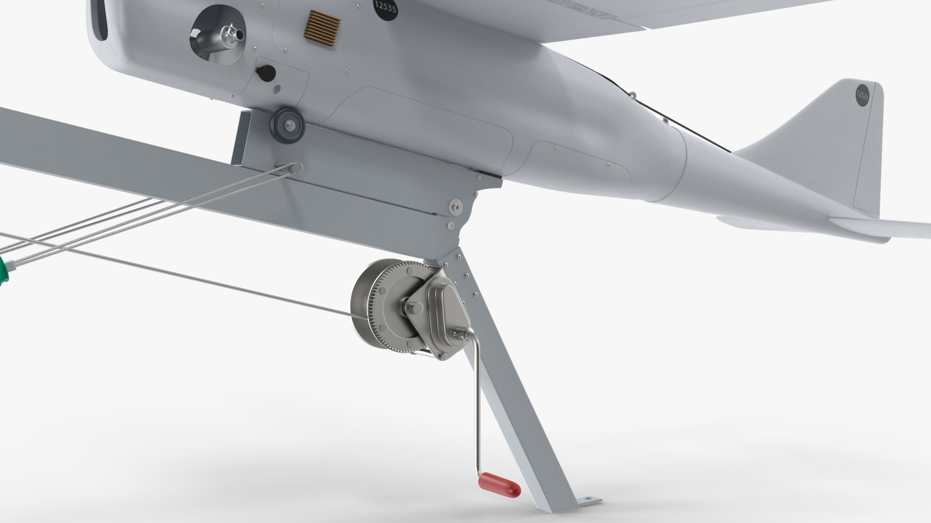 3D Russian UAV Orlan 10 with Launch Catapult