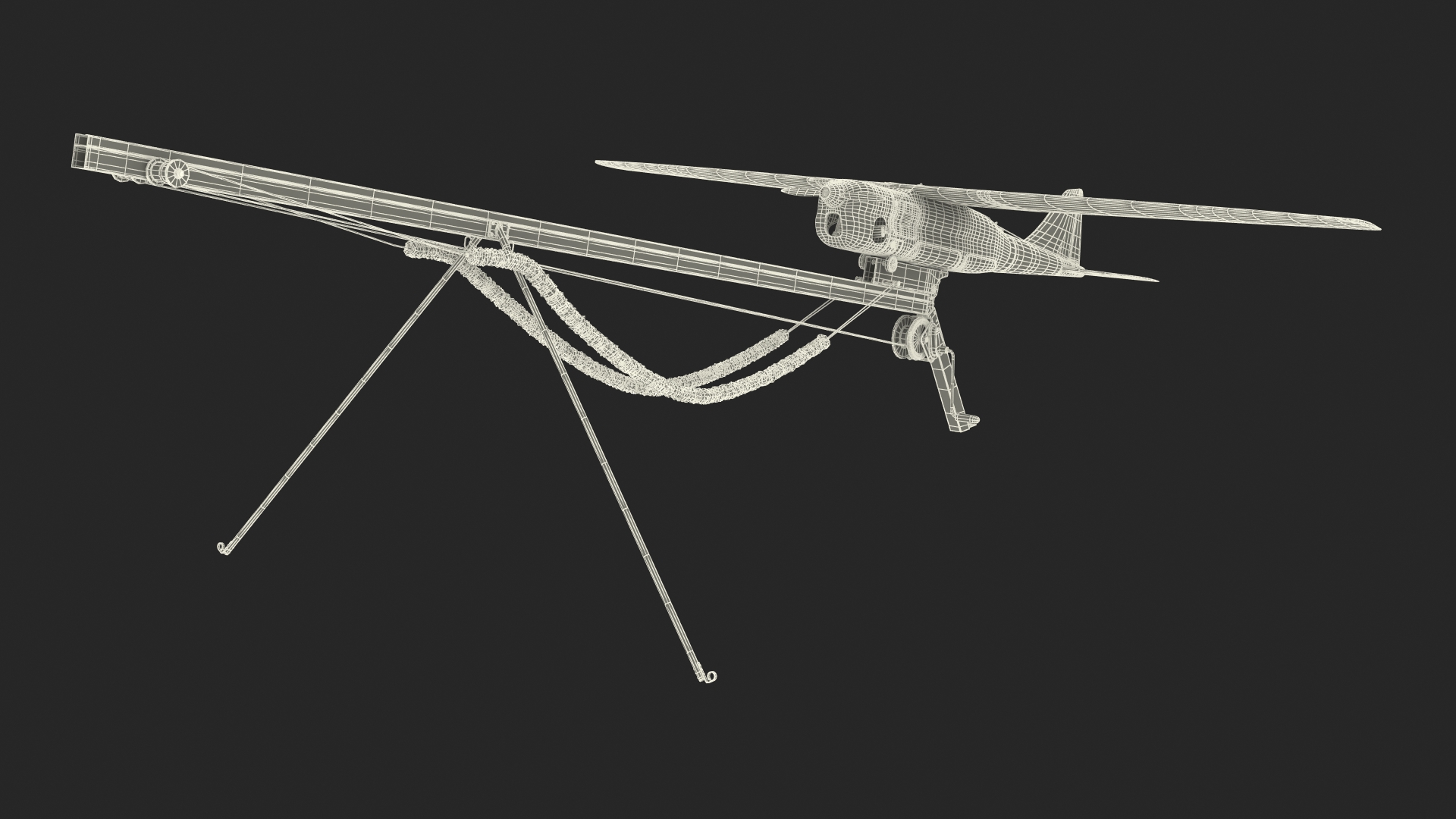 3D Russian UAV Orlan 10 with Launch Catapult