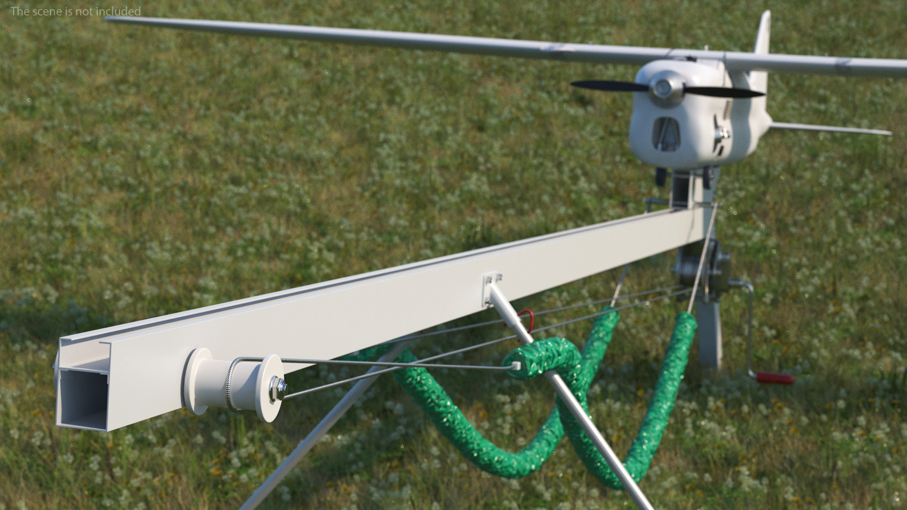 3D Russian UAV Orlan 10 with Launch Catapult