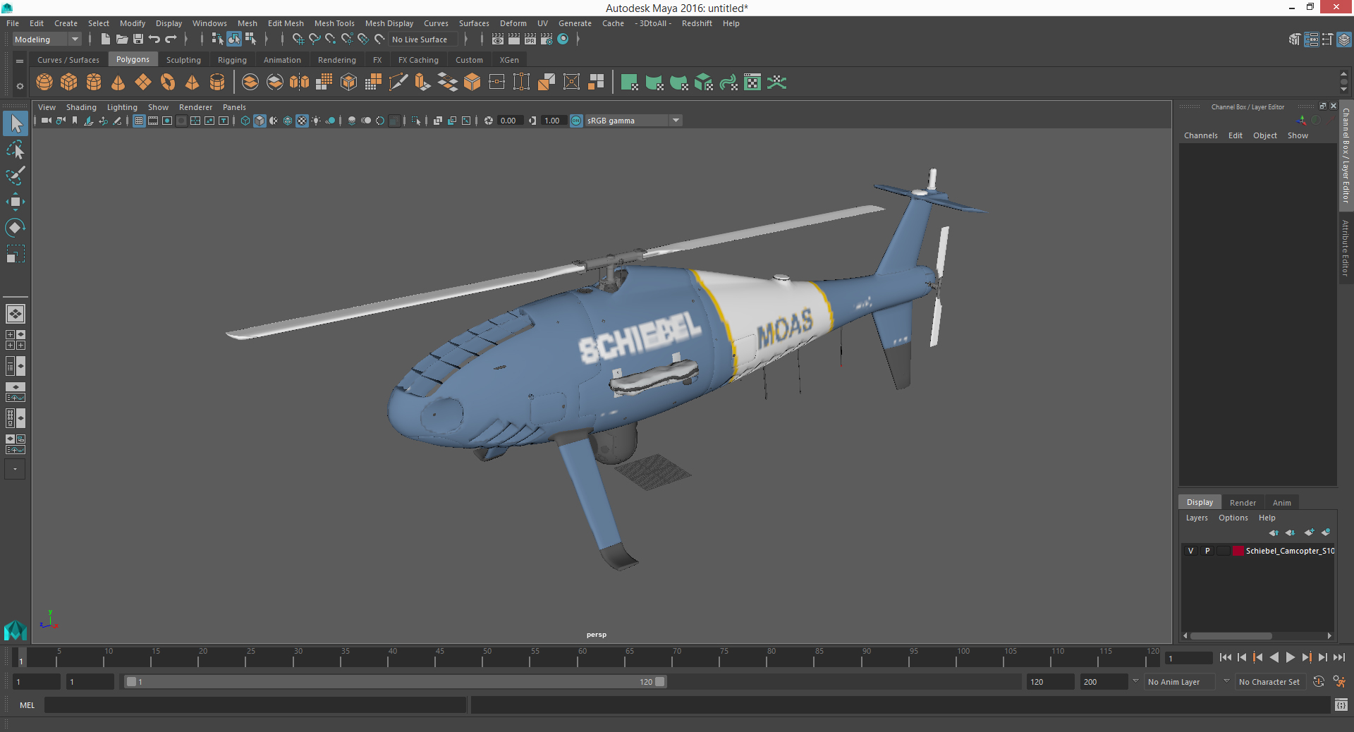 Schiebel Camcopter S100 UAV MOAS 3D