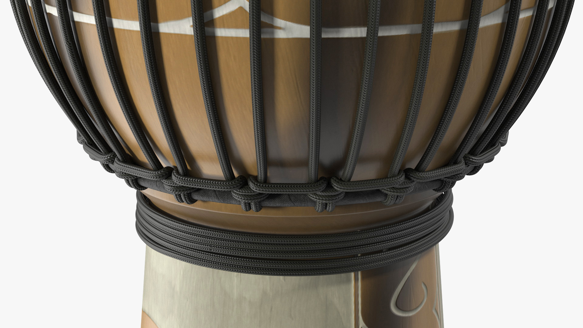 3D Hand Carved Rope Djembe model