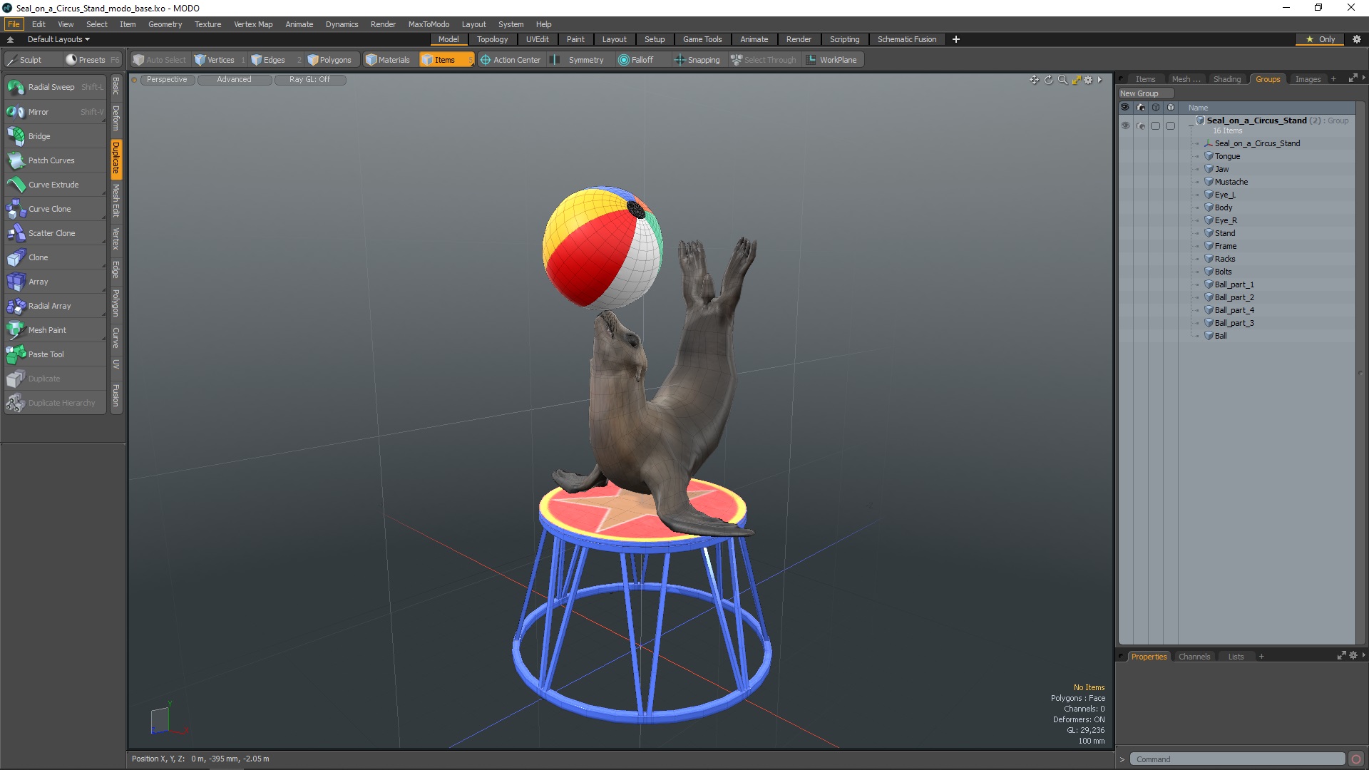 Seal on a Circus Stand 3D
