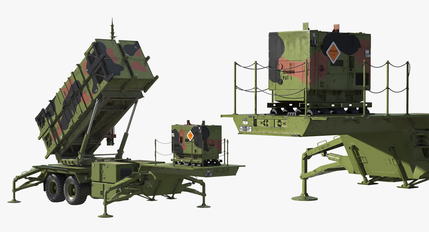 3D MIM 104 Patriot Surface to Air Missile SAM Battle Position model