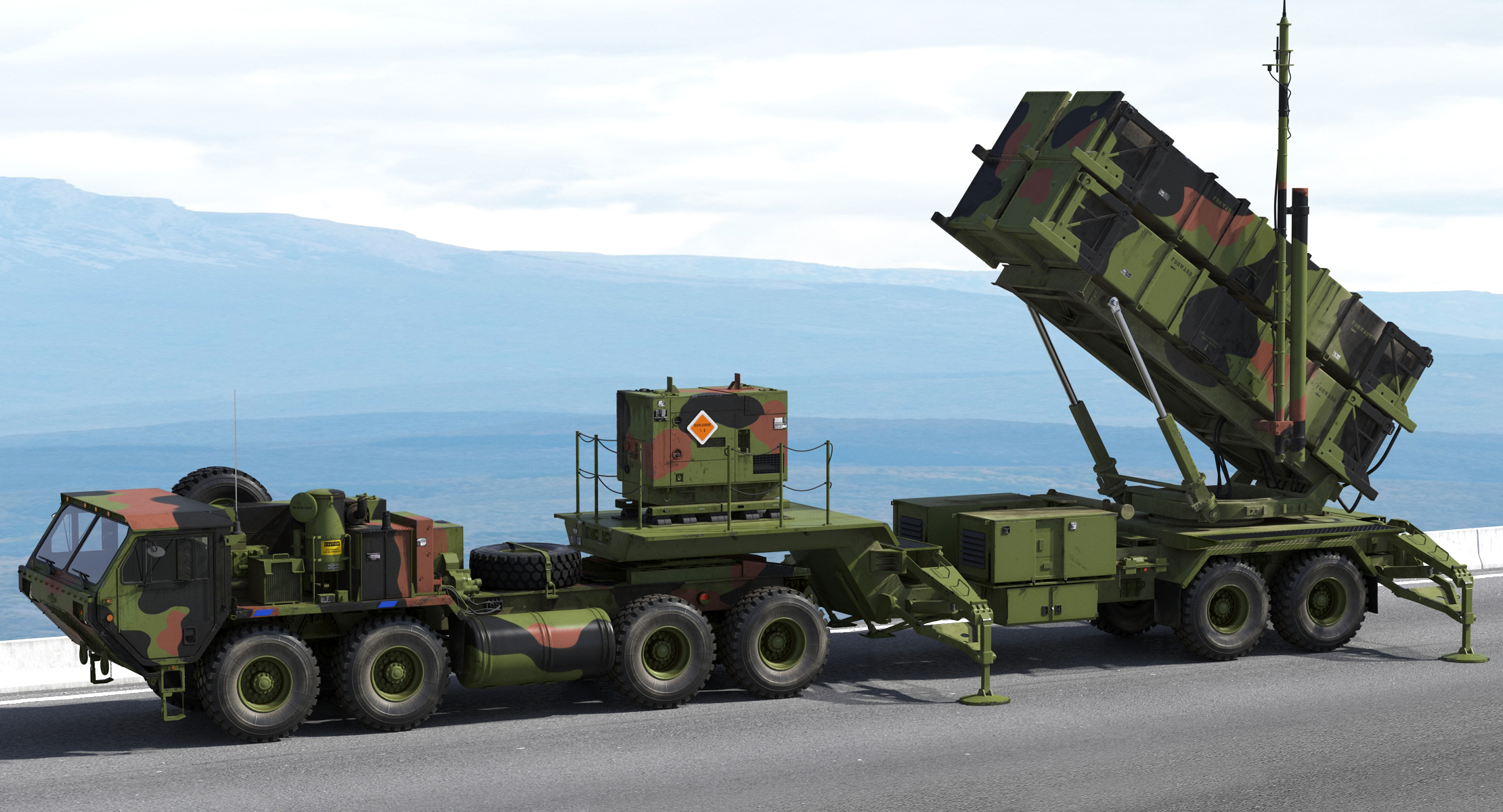 3D MIM 104 Patriot Surface to Air Missile SAM Battle Position model