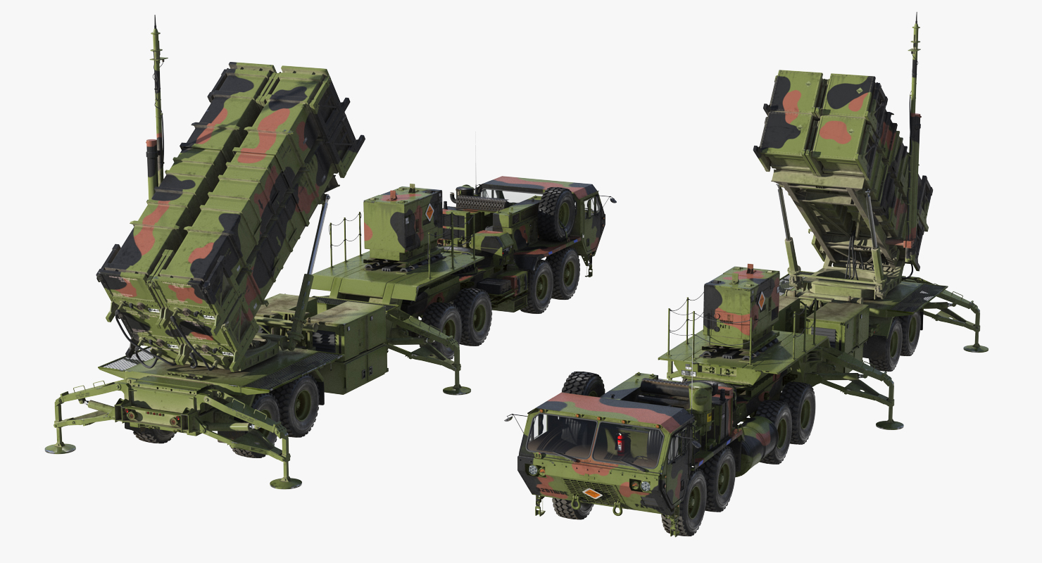 3D MIM 104 Patriot Surface to Air Missile SAM Battle Position model