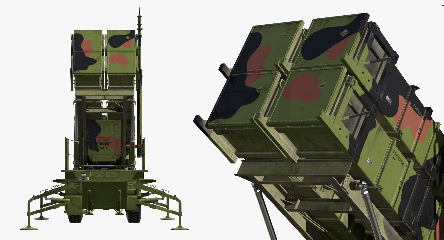 3D MIM 104 Patriot Surface to Air Missile SAM Battle Position model