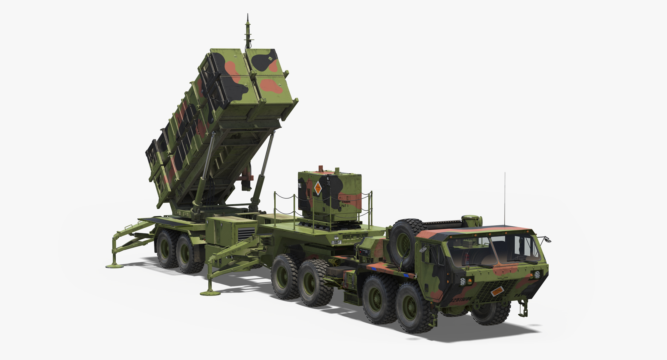 3D MIM 104 Patriot Surface to Air Missile SAM Battle Position model