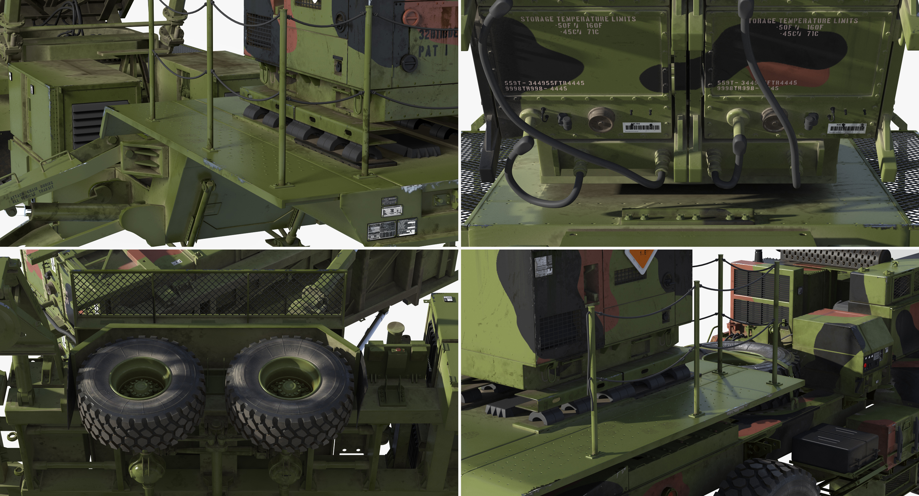 3D MIM 104 Patriot Surface to Air Missile SAM Battle Position model