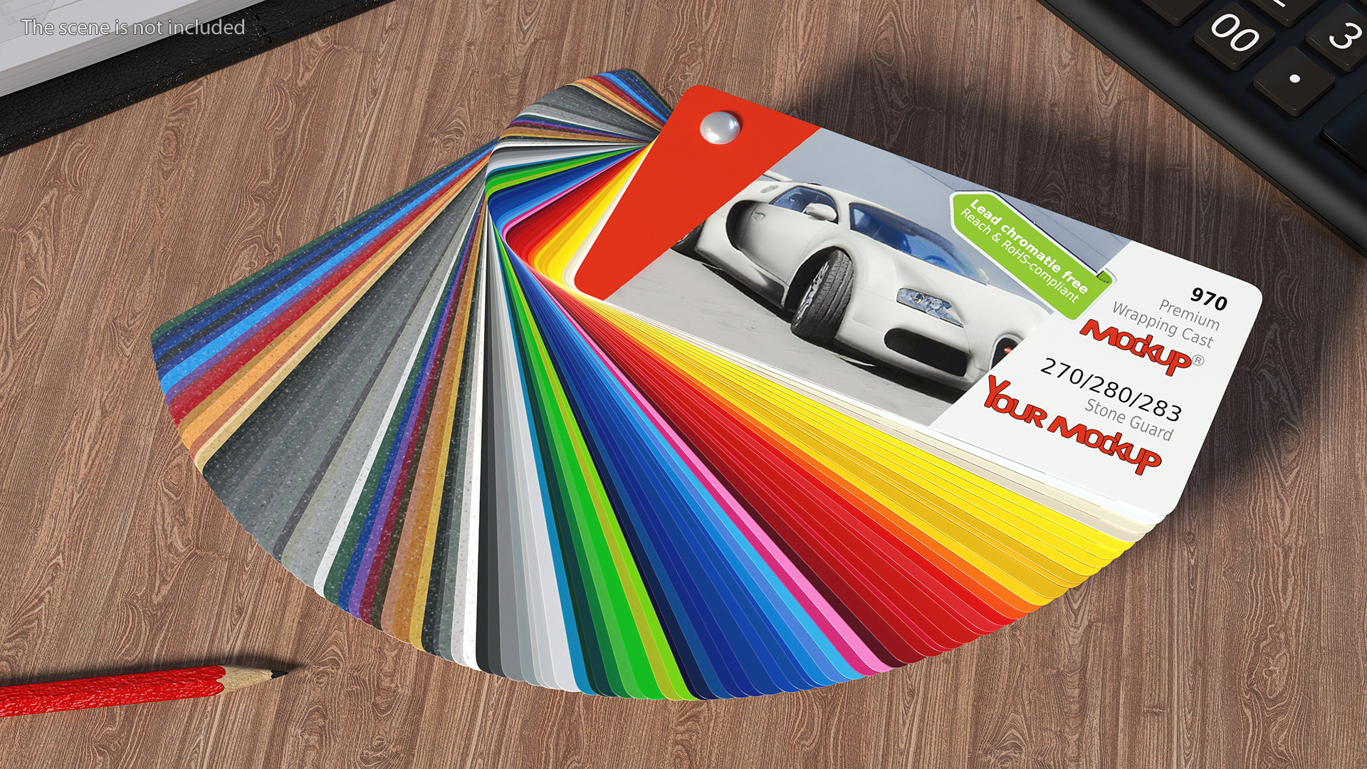 3D model Unfolded Color Palette Guide Mockup