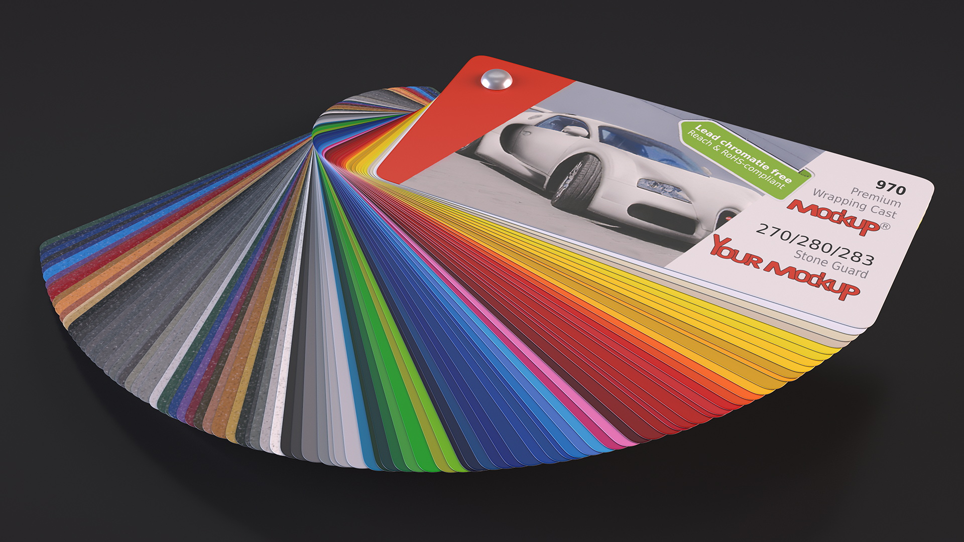3D model Unfolded Color Palette Guide Mockup
