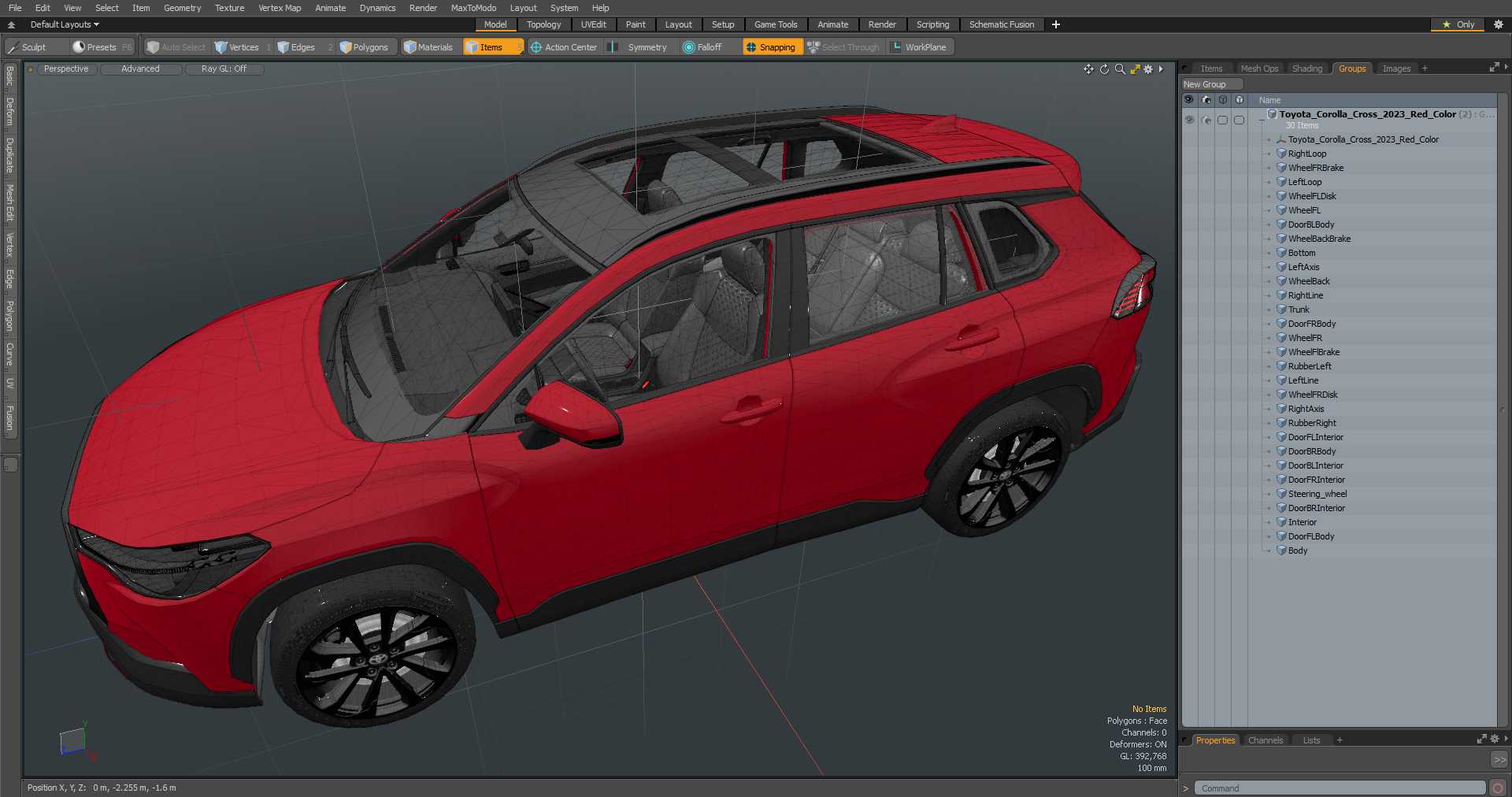 3D model Toyota Corolla Cross 2023 Red Color