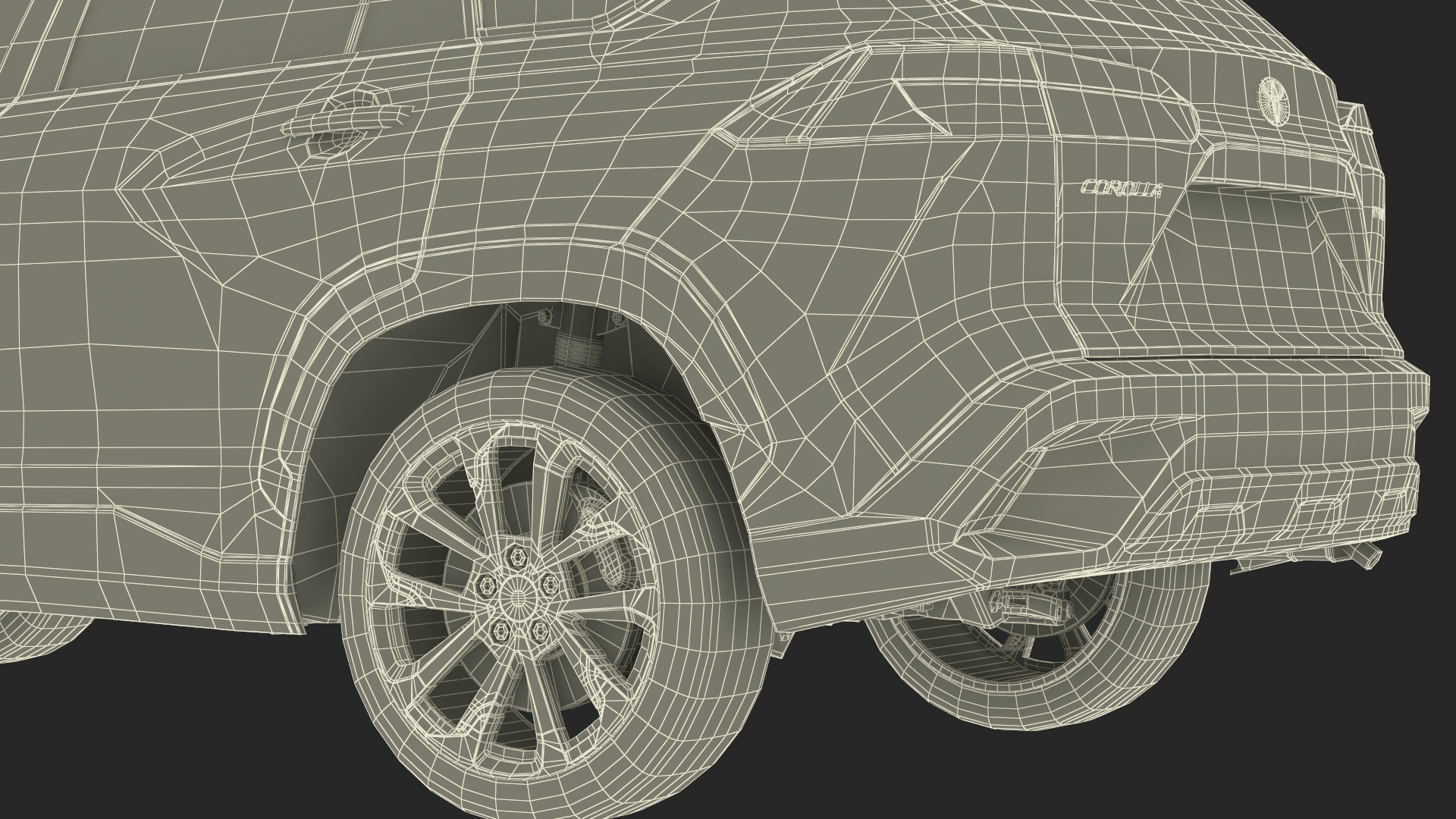 3D model Toyota Corolla Cross 2023 Red Color