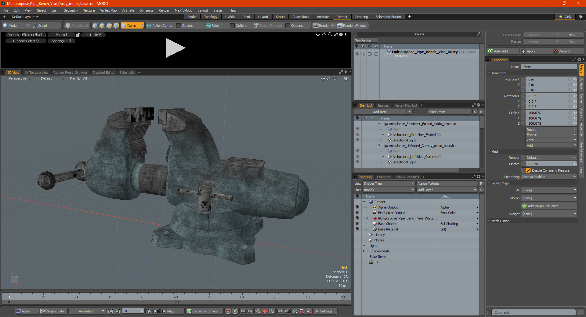 Multipurpose Pipe Bench Vise Dusty 3D model