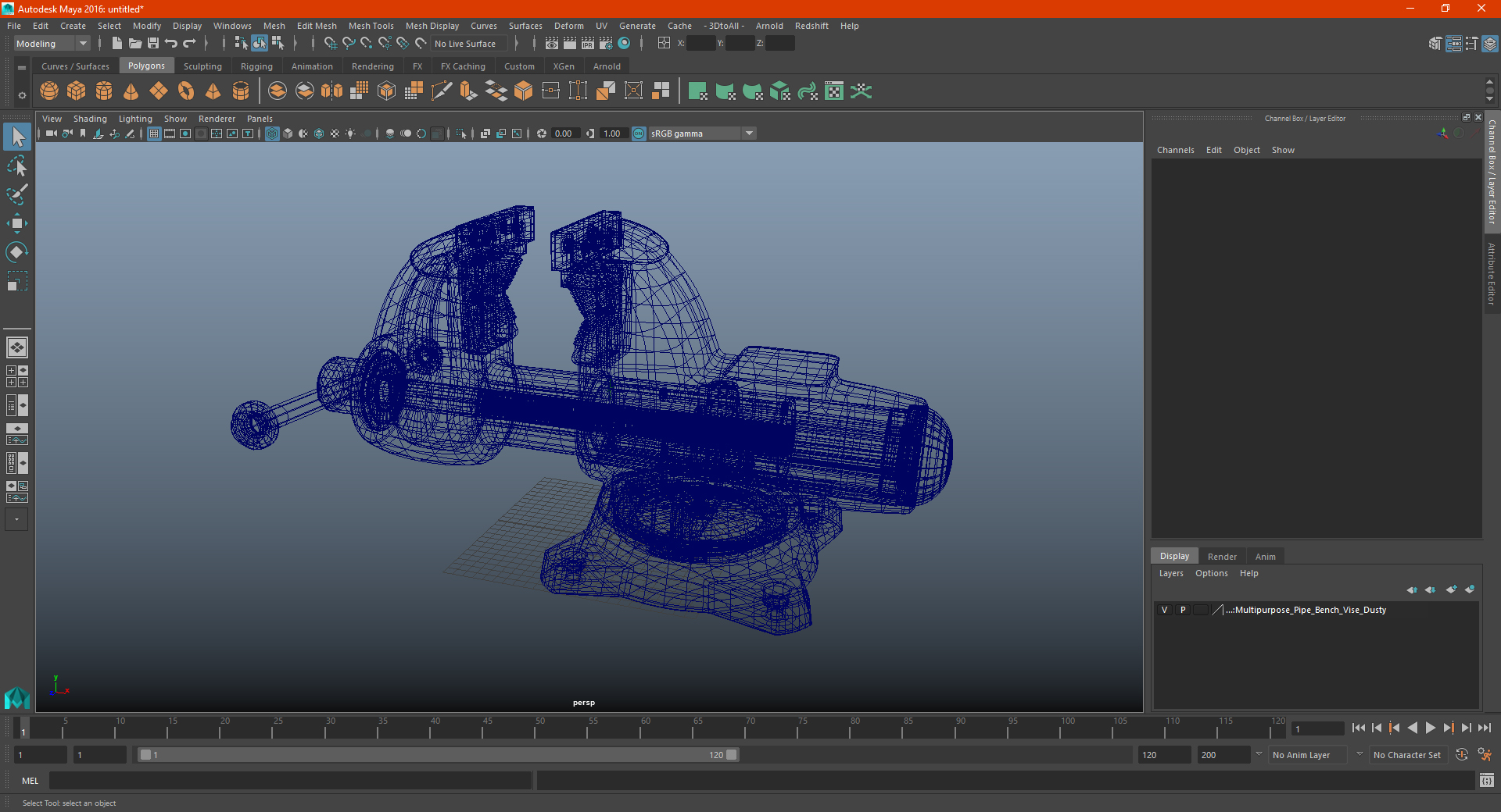 Multipurpose Pipe Bench Vise Dusty 3D model
