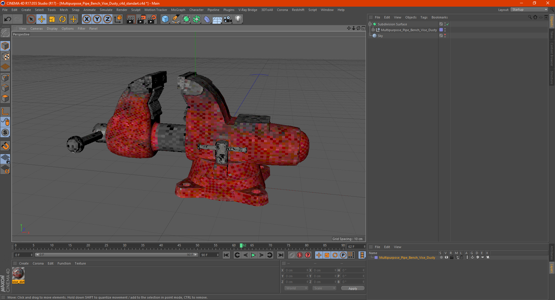 Multipurpose Pipe Bench Vise Dusty 3D model