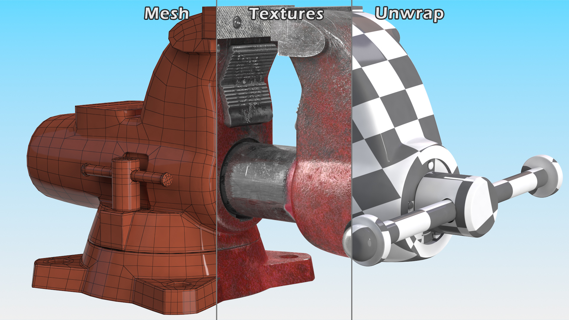 Multipurpose Pipe Bench Vise Dusty 3D model