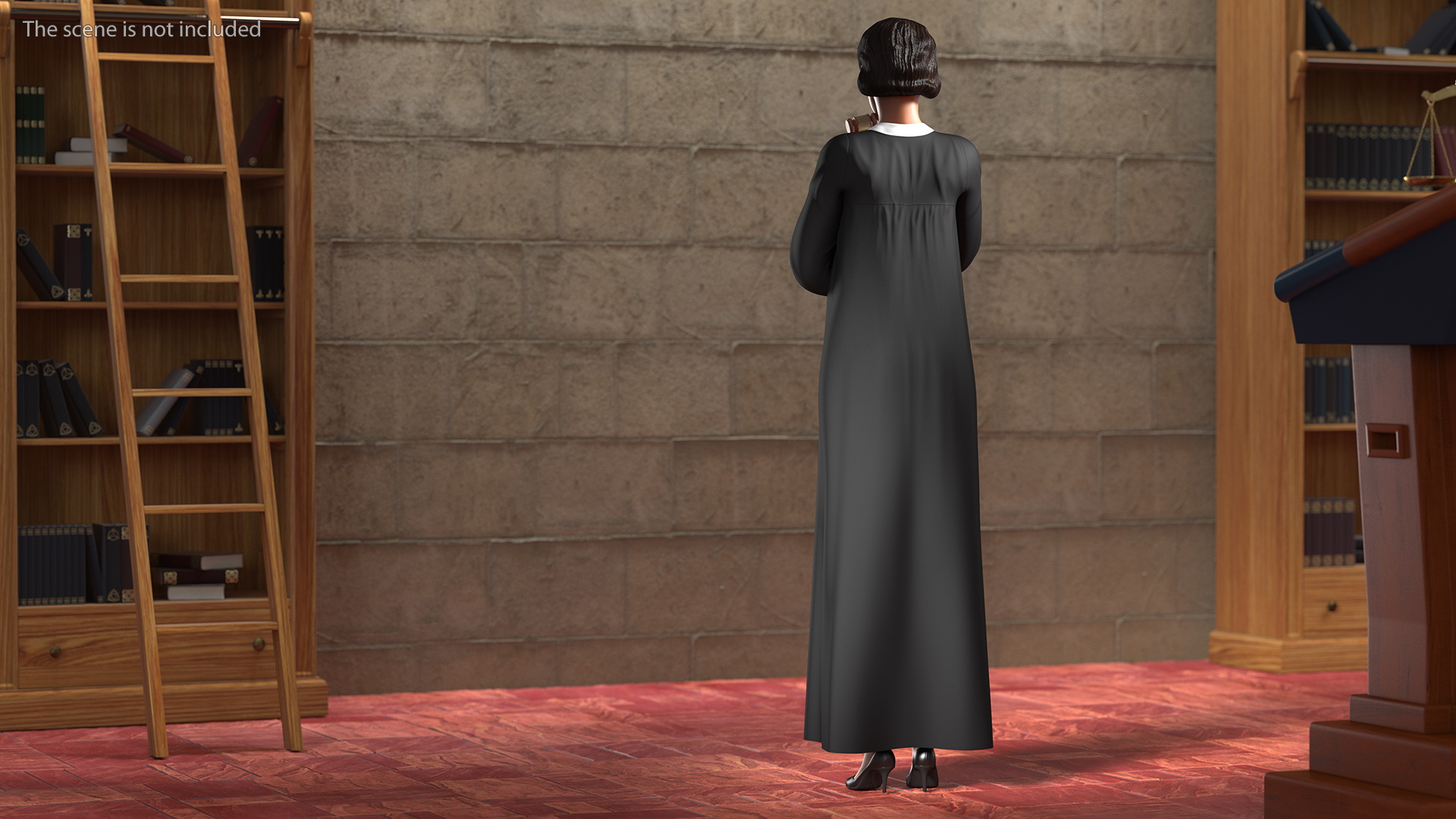 3D Light Skin Judge Woman Standing Pose