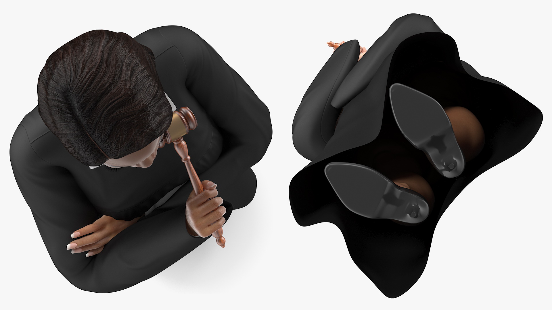 3D Light Skin Judge Woman Standing Pose