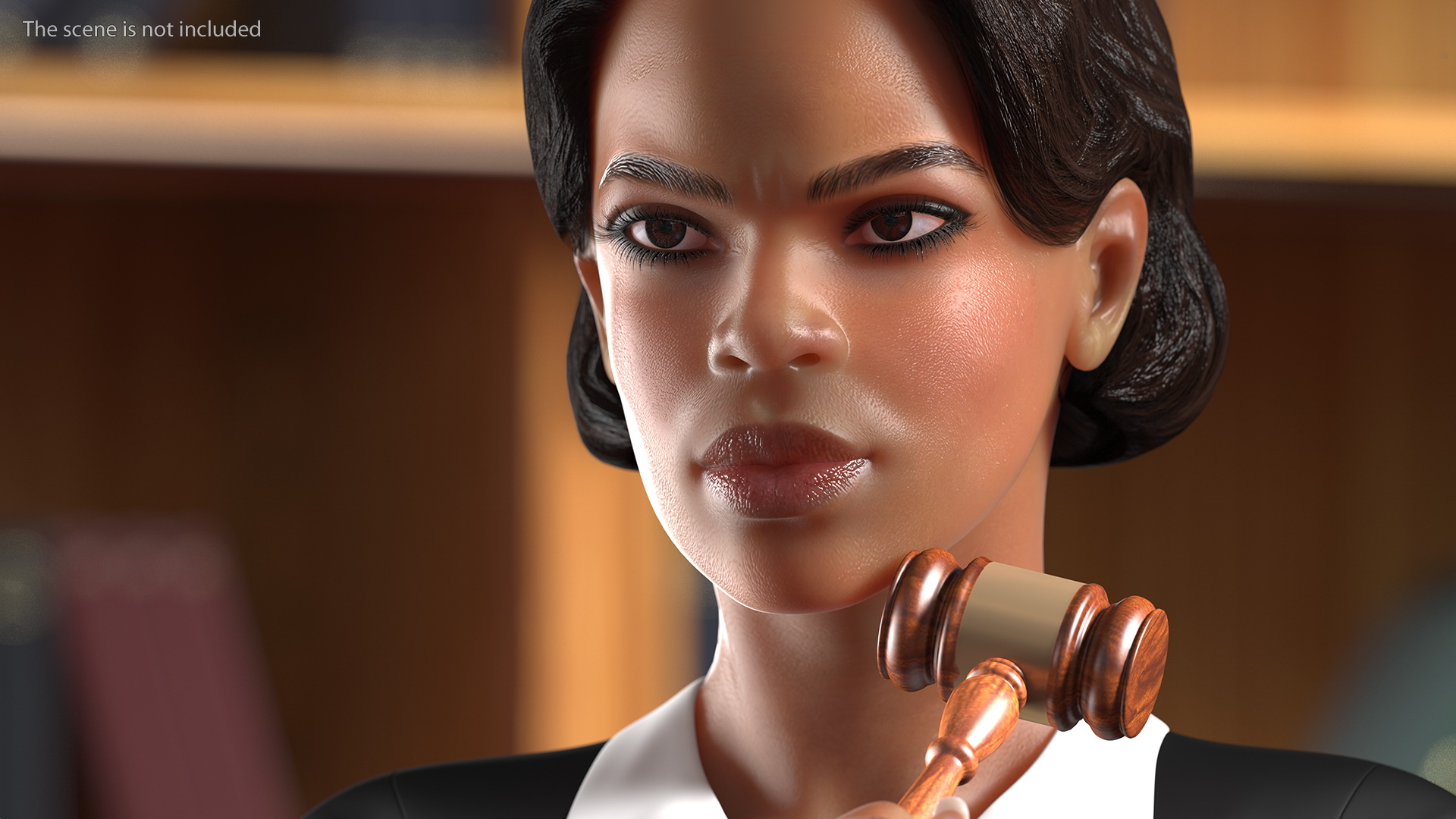 3D Light Skin Judge Woman Standing Pose