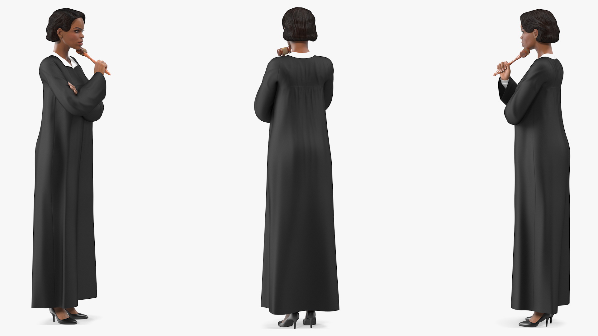 3D Light Skin Judge Woman Standing Pose