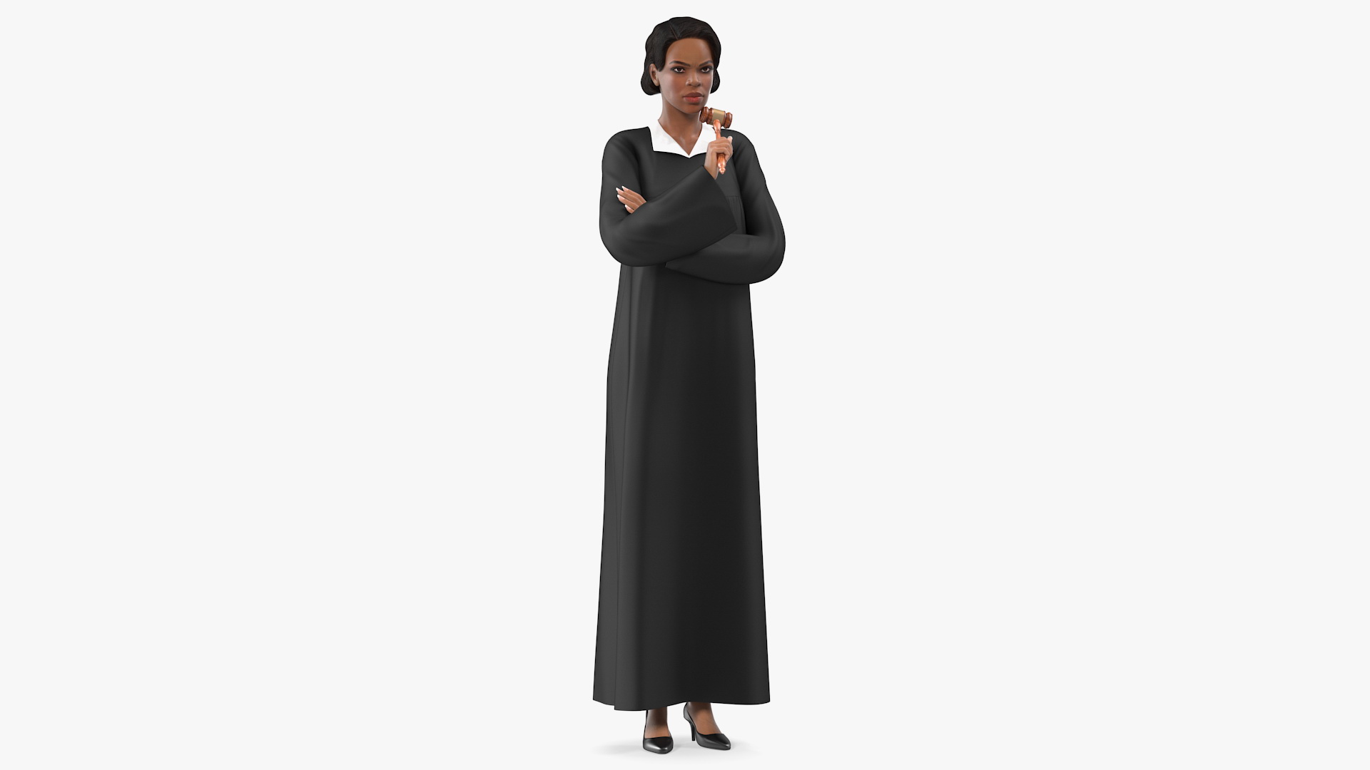 3D Light Skin Judge Woman Standing Pose