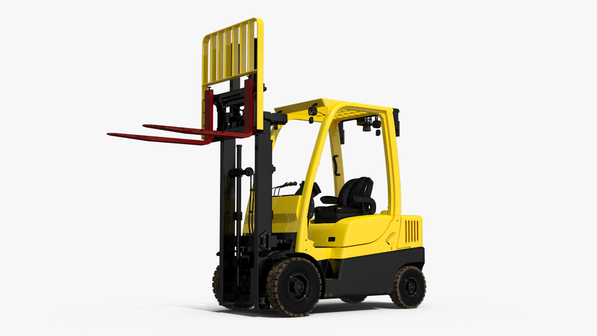 Electric Forklift with Operator and Bulk Bag 3D model