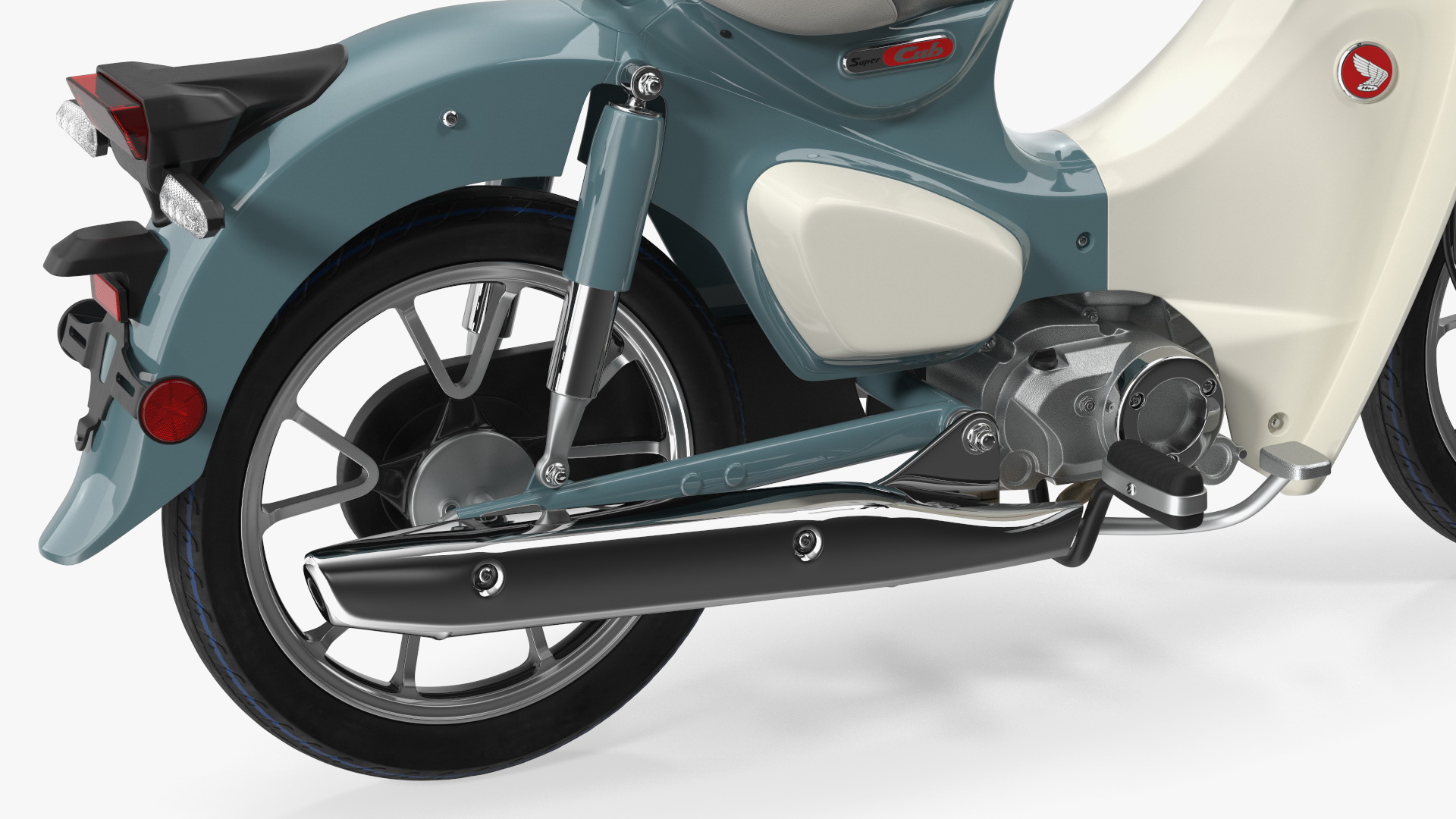 3D Scooter Honda Super Cub 2024 Green Rigged