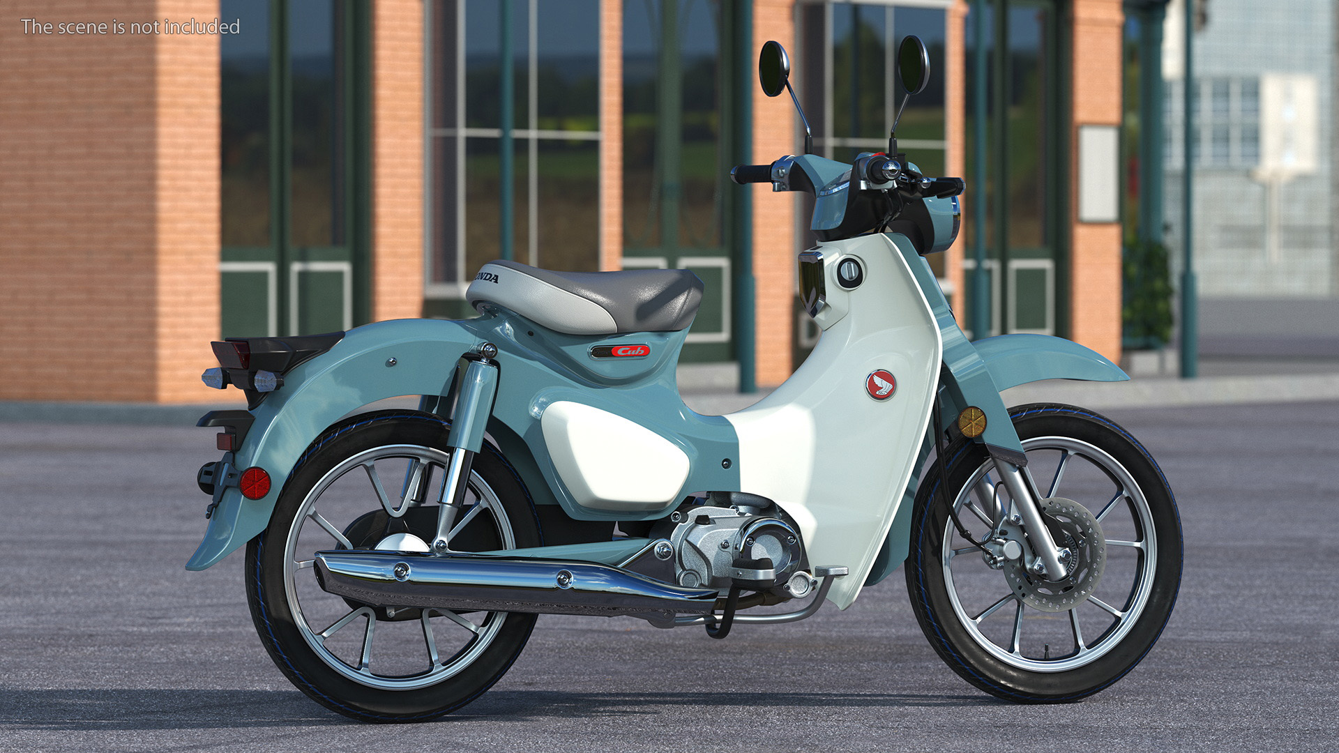3D Scooter Honda Super Cub 2024 Green Rigged