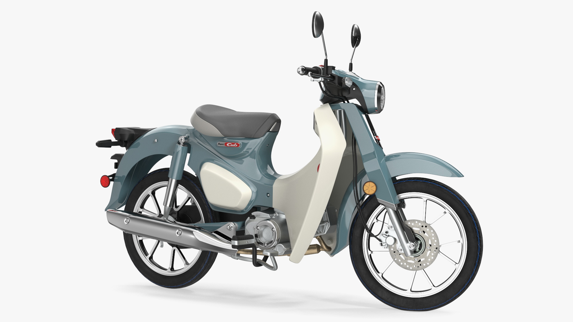 3D Scooter Honda Super Cub 2024 Green Rigged