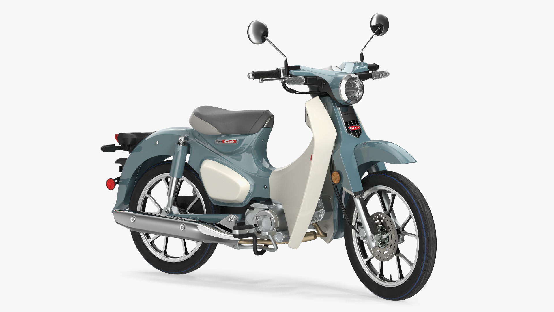 3D Scooter Honda Super Cub 2024 Green Rigged
