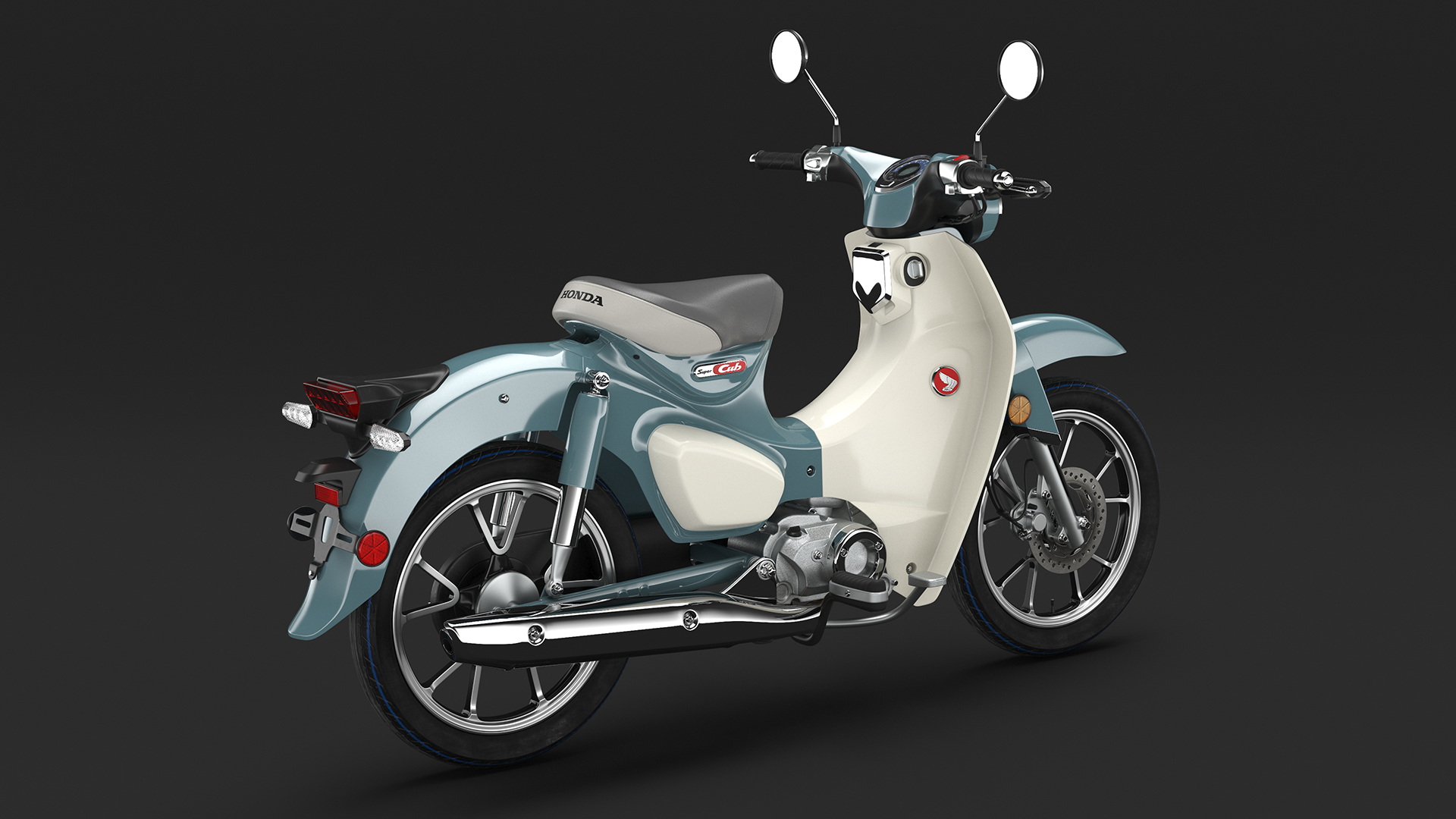 3D Scooter Honda Super Cub 2024 Green Rigged
