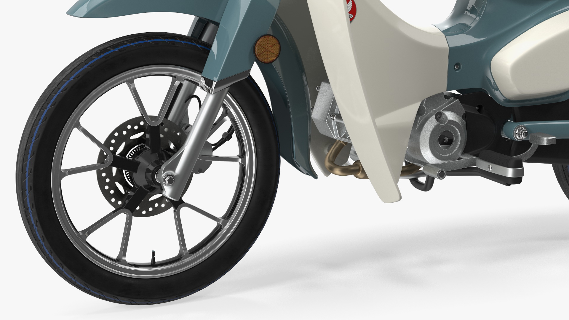 3D Scooter Honda Super Cub 2024 Green Rigged
