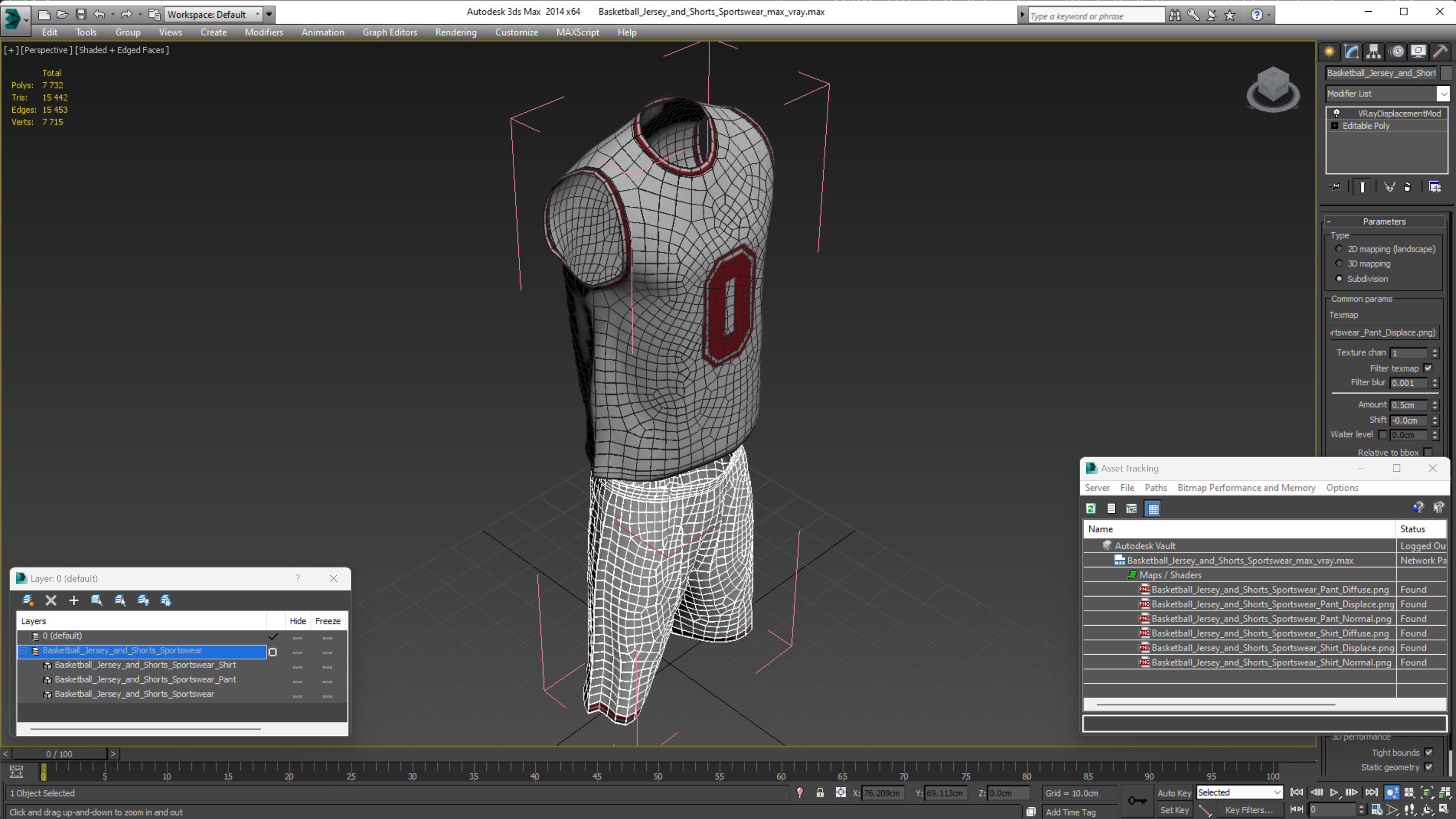 Basketball Jersey and Shorts Sportswear 3D model
