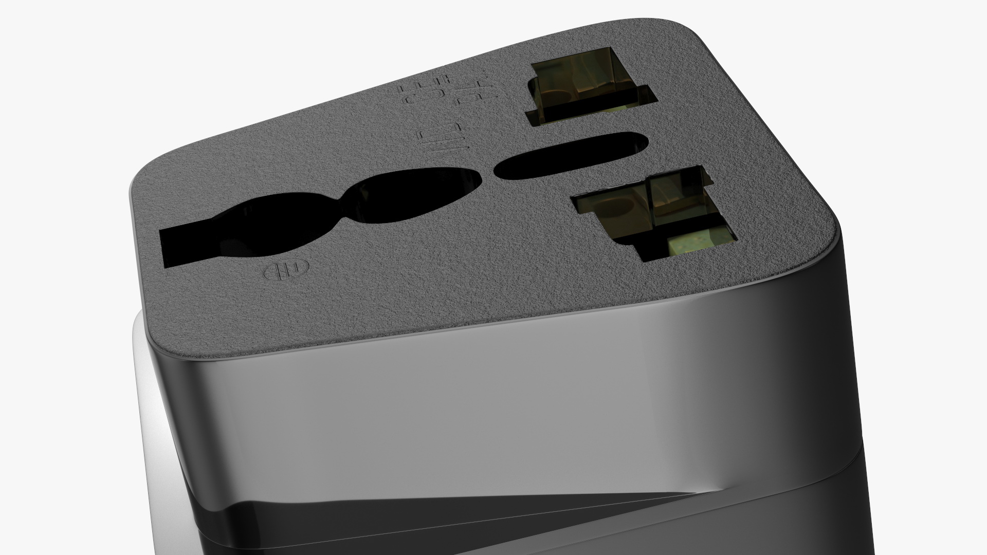 3D model Type C Universal Plug Adapter Black