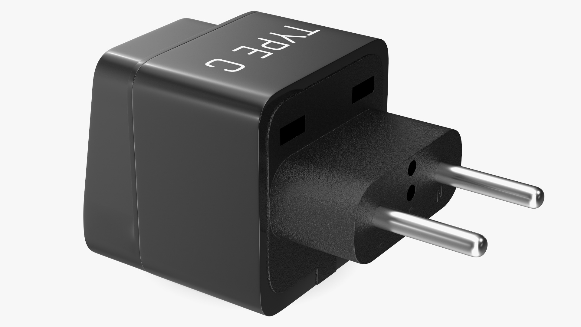 3D model Type C Universal Plug Adapter Black