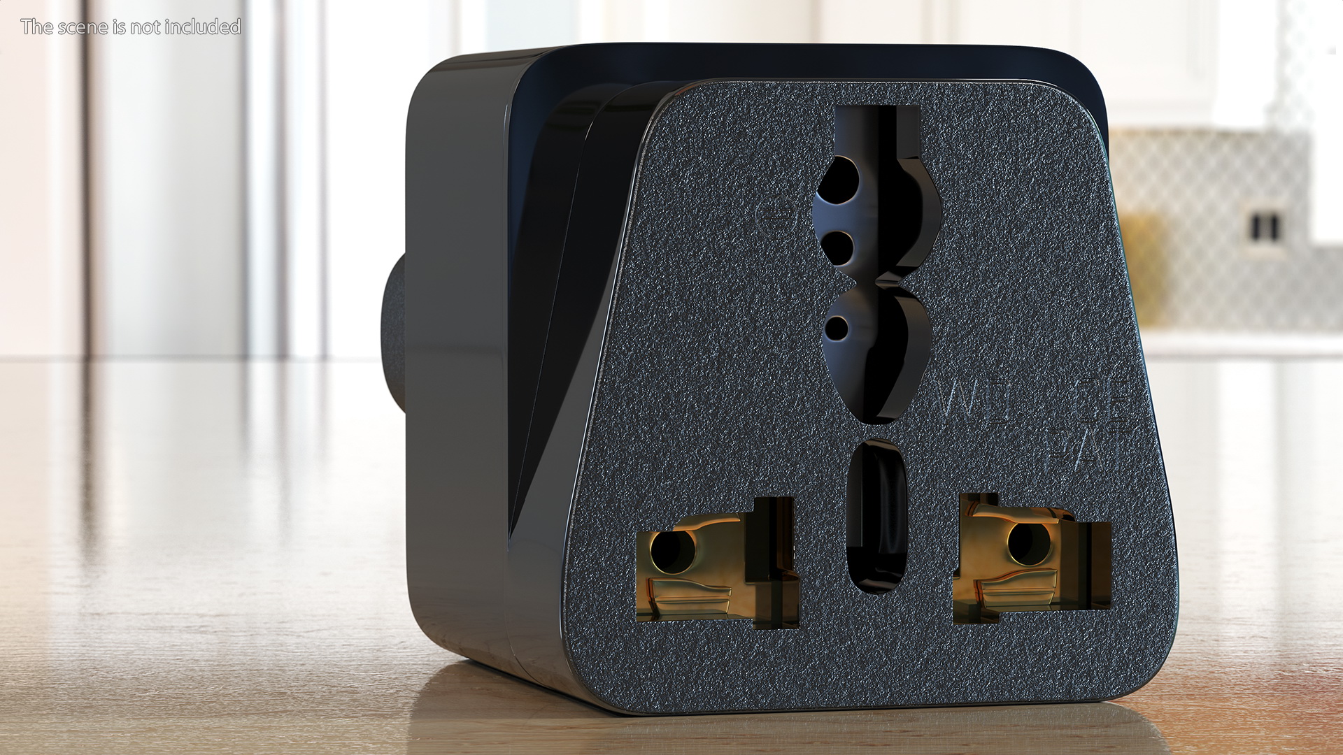 3D model Type C Universal Plug Adapter Black