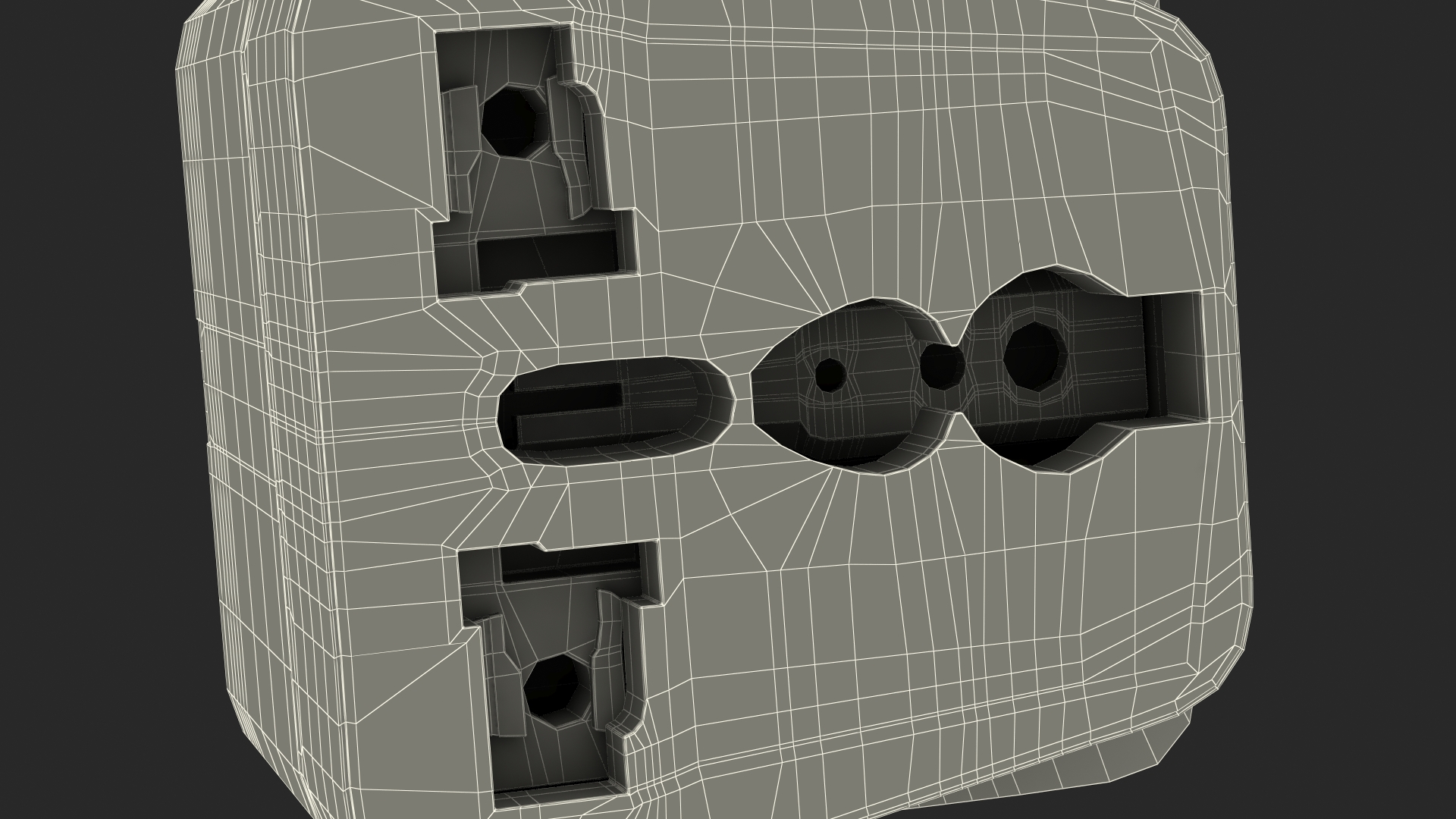 3D model Type C Universal Plug Adapter Black