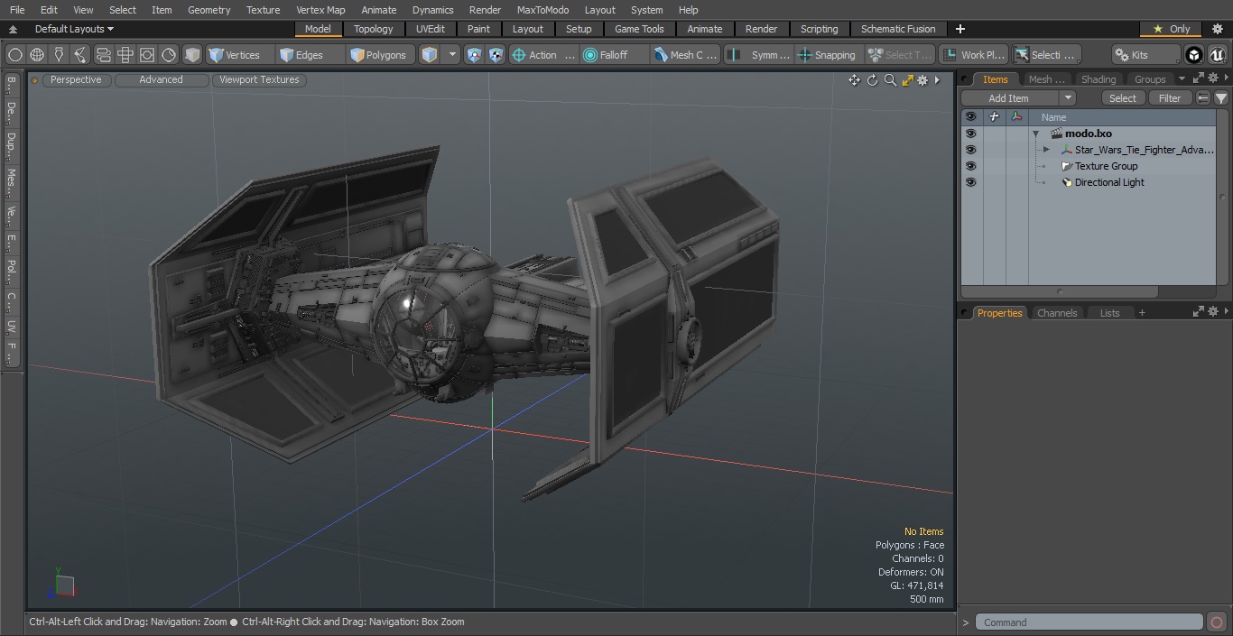 3D model Star Wars Tie Fighter Advanced