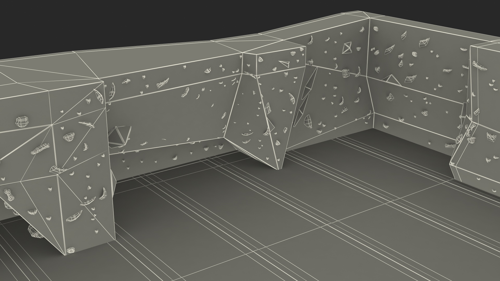 Big Bouldering Climbing Wall with Sports Mat 3D model