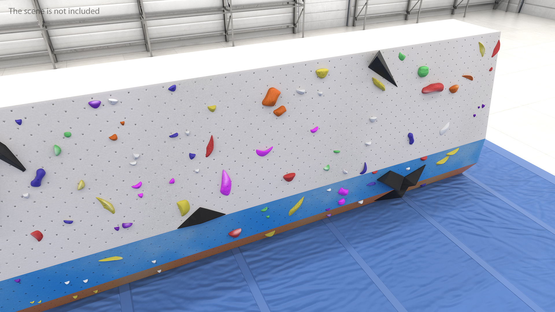 Big Bouldering Climbing Wall with Sports Mat 3D model