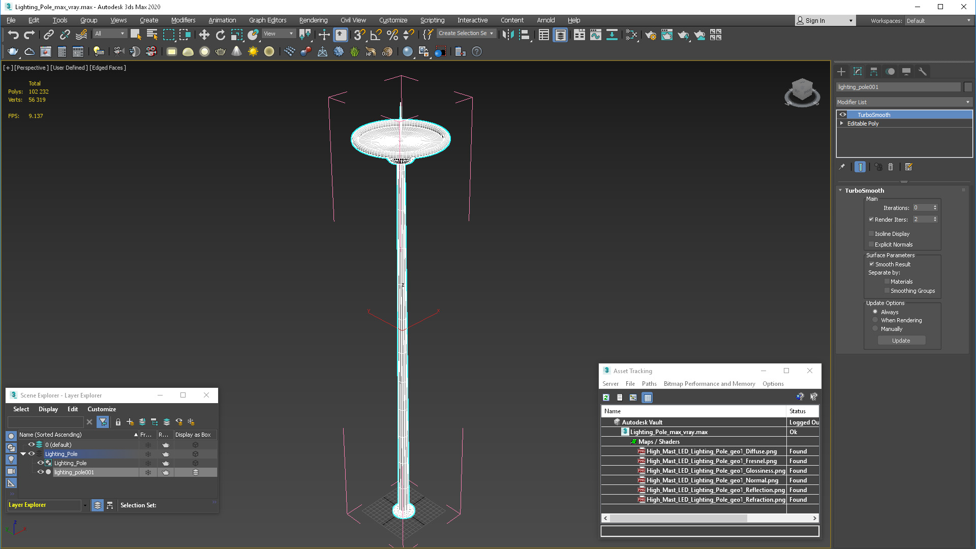 3D Lighting Pole model