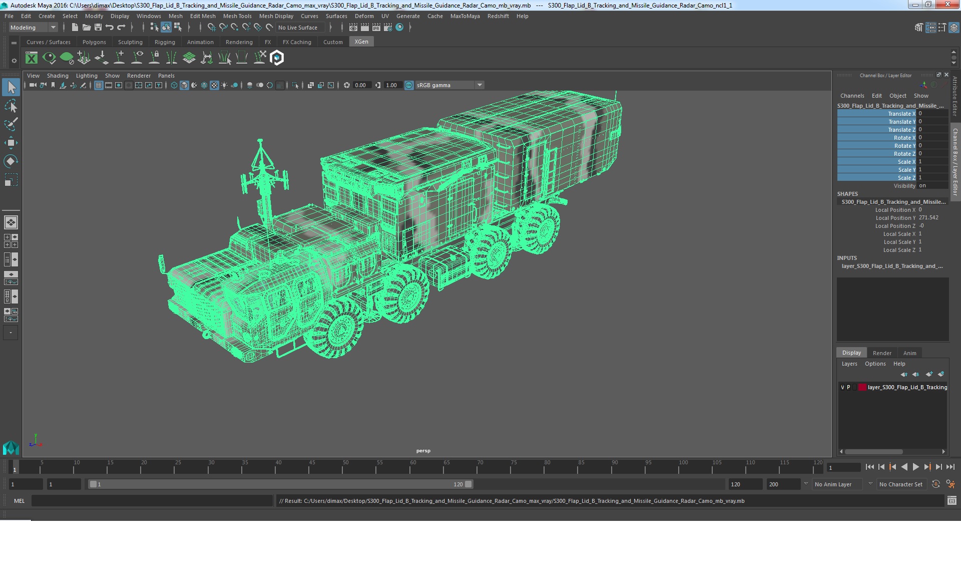 3D S300 Flap Lid B Tracking and Missile Guidance Radar Camo