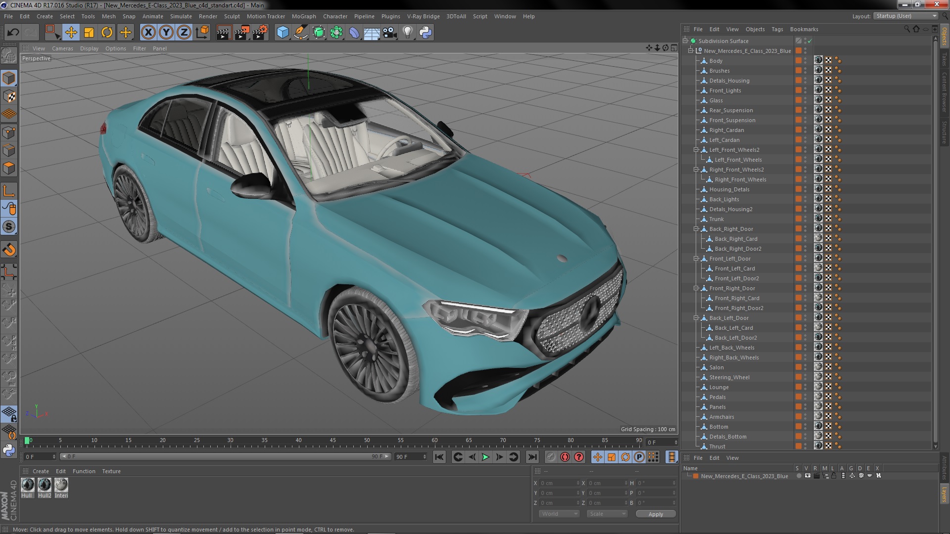3D model New Mercedes E-Class 2023 Blue