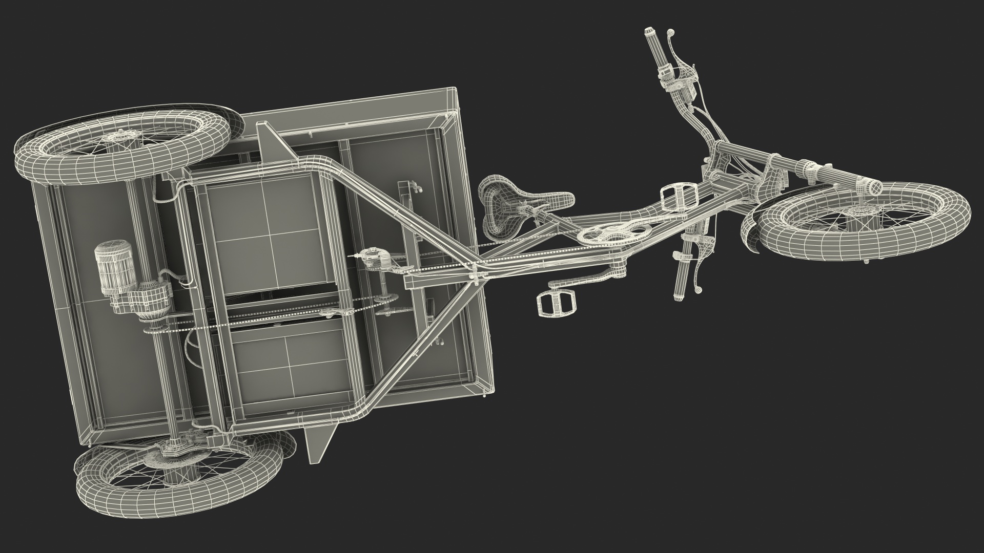 3D Commercial Grade Electric Trike with Truck Bed
