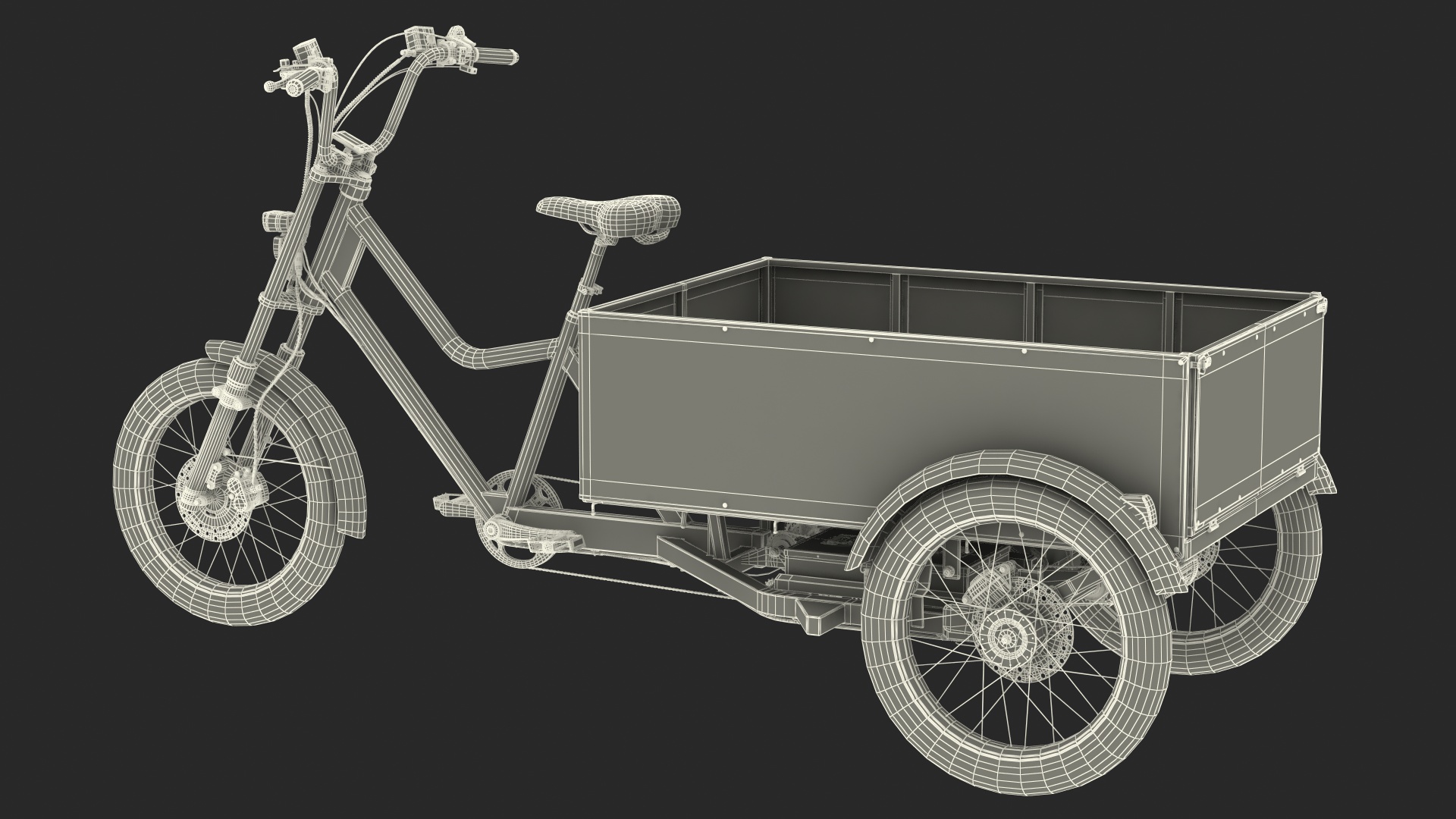 3D Commercial Grade Electric Trike with Truck Bed