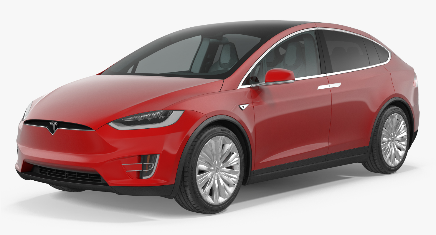 Tesla Model X 90D 2017 Rigged 3D model